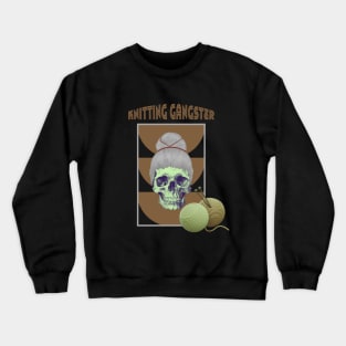 Knitting gangster mint green skull Crewneck Sweatshirt